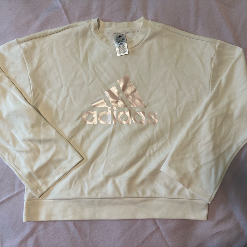Adidas White Sweater Crew Neck